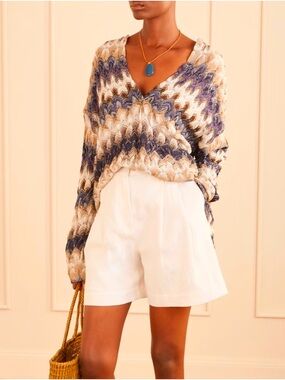 JH COLLECTIBLES Long Sleeve Crochet Knit Top
